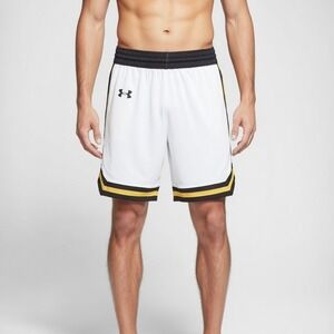 Under Armour Men's Basketball Loose White Shorts Drawstring Size Medium